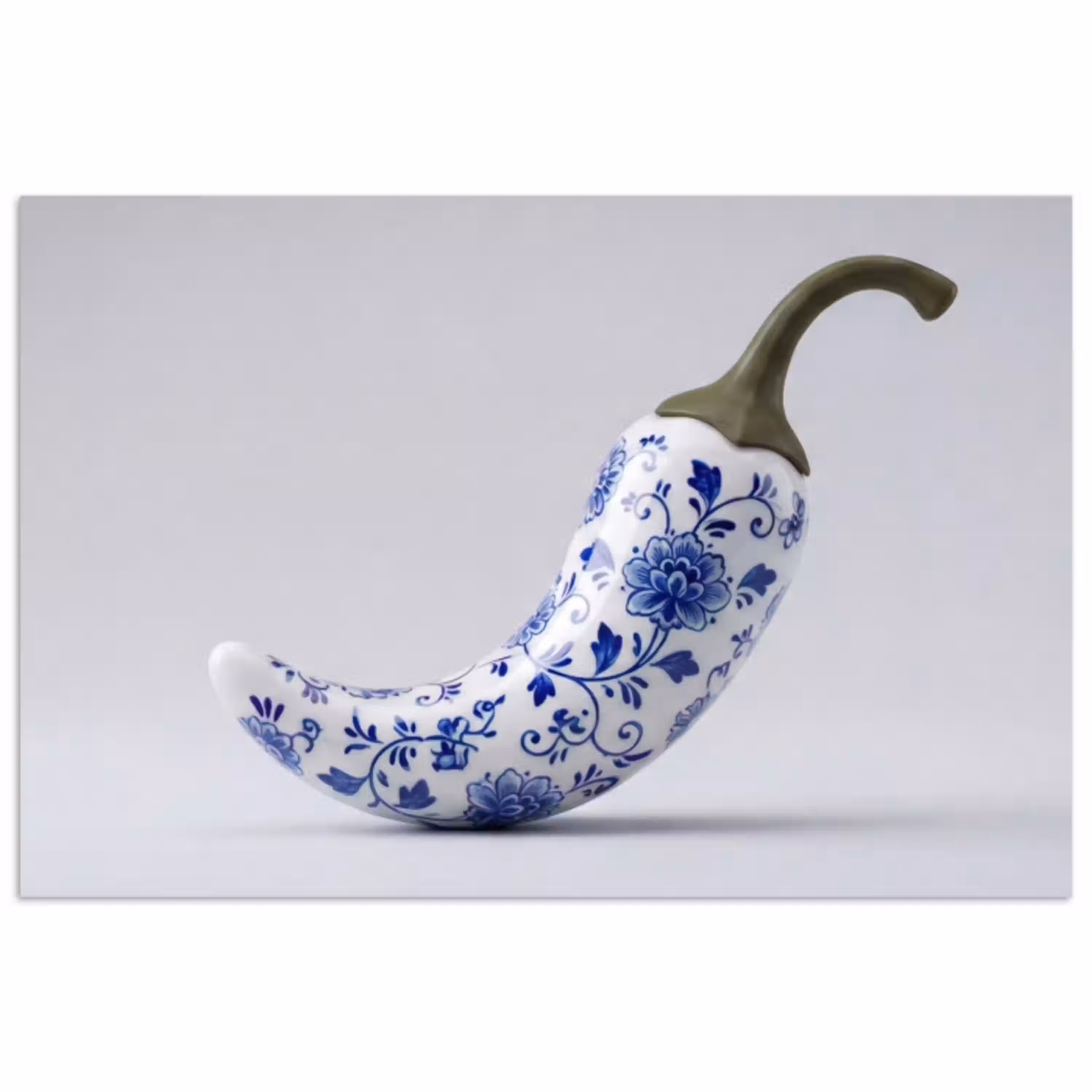 Chilipeper - Keramiek - Blauw poster papier klein -3d