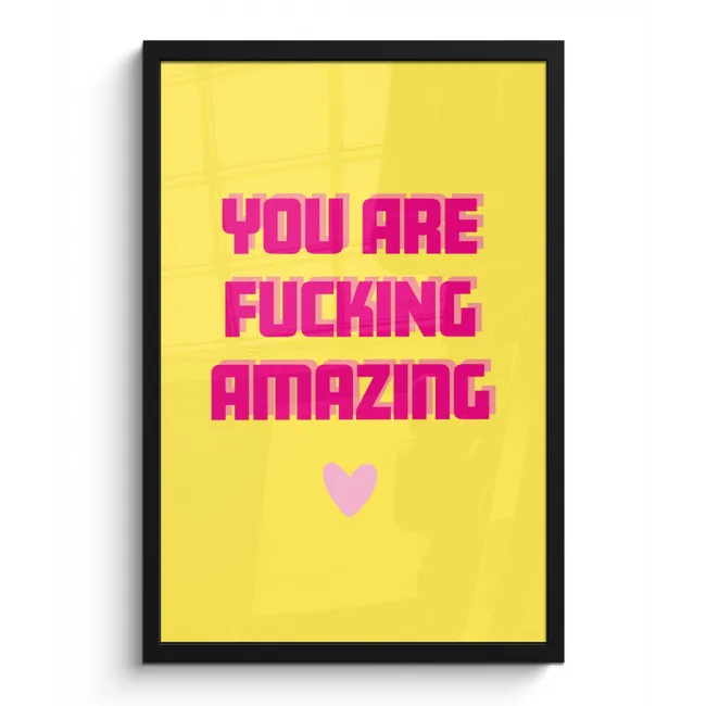 Poster met lijst - Geel - Valentijn - Tekst