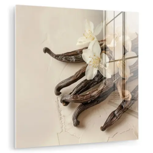 Vanille - Bloemen - Beige plexiglas 5mm klein -zzzproduct_nieuw