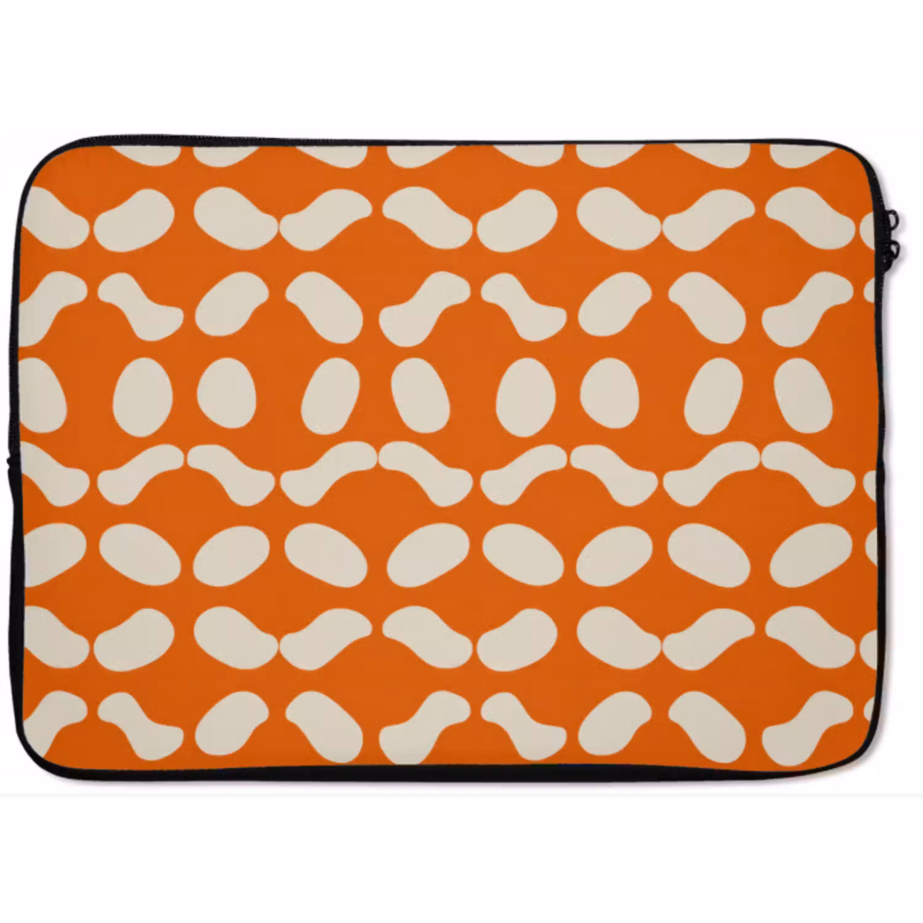 Oranje - Organische vormen - Wit laptophoes neopreen klein 279 -zkaufland3dotto