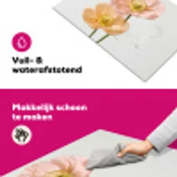 Papavers - Botanisch - Roze Inductie beschermer vinyl 3mm klein -wsfeer6_website