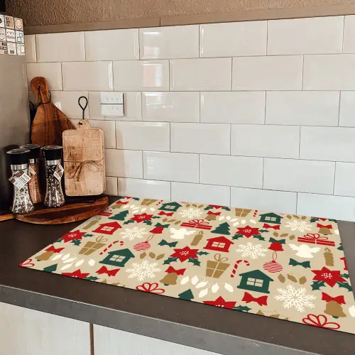 Illustratie - Kerst - Beige Inductie beschermer vinyl 3mm klein 276 -sfeer3