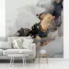 Zwart - Marmer - Luxe - Goud fotobehang vinyl groot -woonkamer