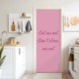 Eat me out don't stress me out - Roze - Handgeschreven deurposter klein -sfeer5