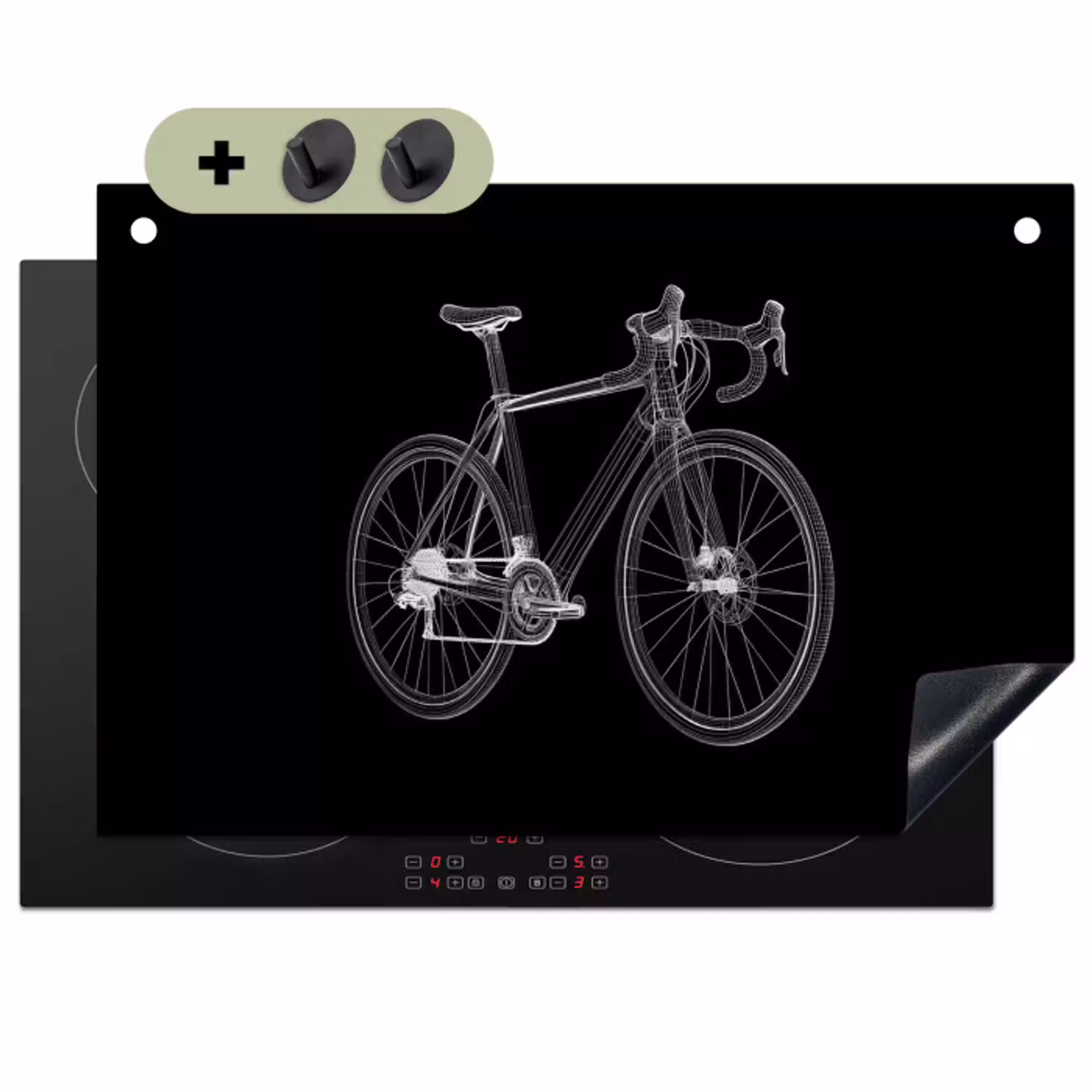 Lijnen - Illustratie - Wit Inductie beschemer met haakjes klein -3d