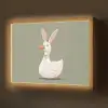 Eend - Konijnoren - Grijs Light Box met batterij (Wandlamp) middel -z3d_website