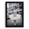 Retro - Vrouw - Zwart - Wit fotolijst zwart zonder passe partout klein -3d