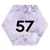 Paars marmer - Traditioneel Naambord Hexagon klein -3d