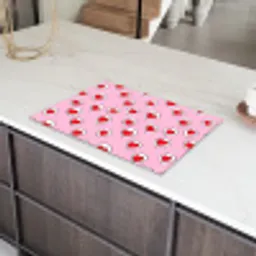 Hartjes - Patroon - Rood Inductie beschermer vinyl 3mm klein 276 -sfeer8