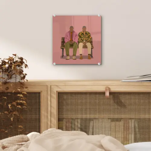 Illustratie - Bankje - Personen - Minimalistisch plexiglas 5mm klein -sfeer4
