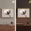 Katoenbol - Minimalistisch - Wit Light Box met batterij (Wandlamp) middel -sfeer3