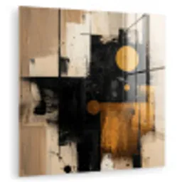 Abstract - Zwart - Goud - Modern plexiglas 5mm klein -zzzproduct_nieuw