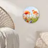 Bloemen - Klaproos - Lente - Natuur - Rood - Blauw Wandcirkel kunststof plaat 5mm dik klein -sfeer5