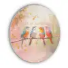 Vogels - Tak - Quote - Roze Akoestische PET Vilt - Rond klein -3d
