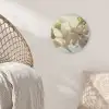 Bloesems - Wit - Zonnestralen -  Bloemblaadjes Akoestische PET Vilt - Rond klein -sfeer4