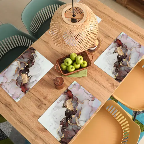 Rood - Marmer - Goud Placemat vinyl groot -zzsfeer5_Kitchenyeah-website