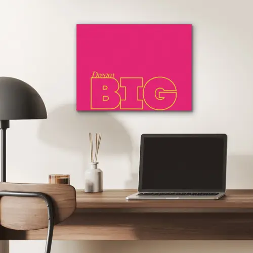 Minimalistisch - Roze - Dream big - Grafisch PET vilt klein -sfeer5