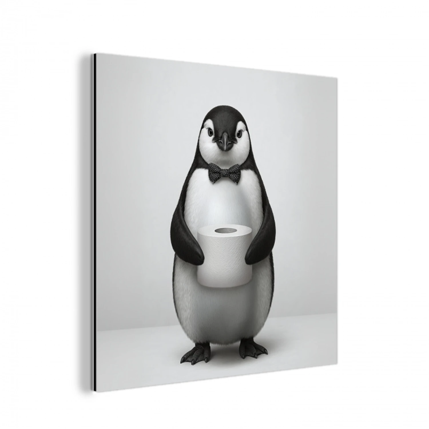 Pinguïn - WC rol - Wit aluminium wit klein -3d