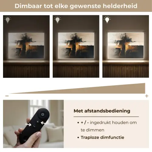 Modern - Zwart - Verf - Goud Light Box met batterij (Wandlamp) middel -USP_dimbaarNL