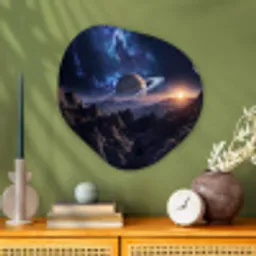 Fantasy - Kosmos - Landschap Wandcirkel Organisch Aluminium middel -sfeer2