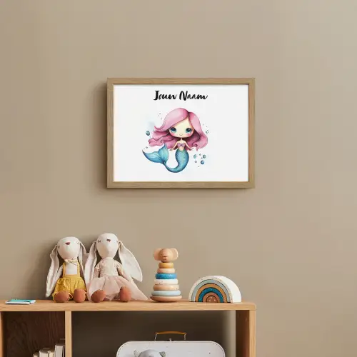 Zeemeermin - Roze Light Box met batterij (Wandlamp kind) middel -sfeer2_kind