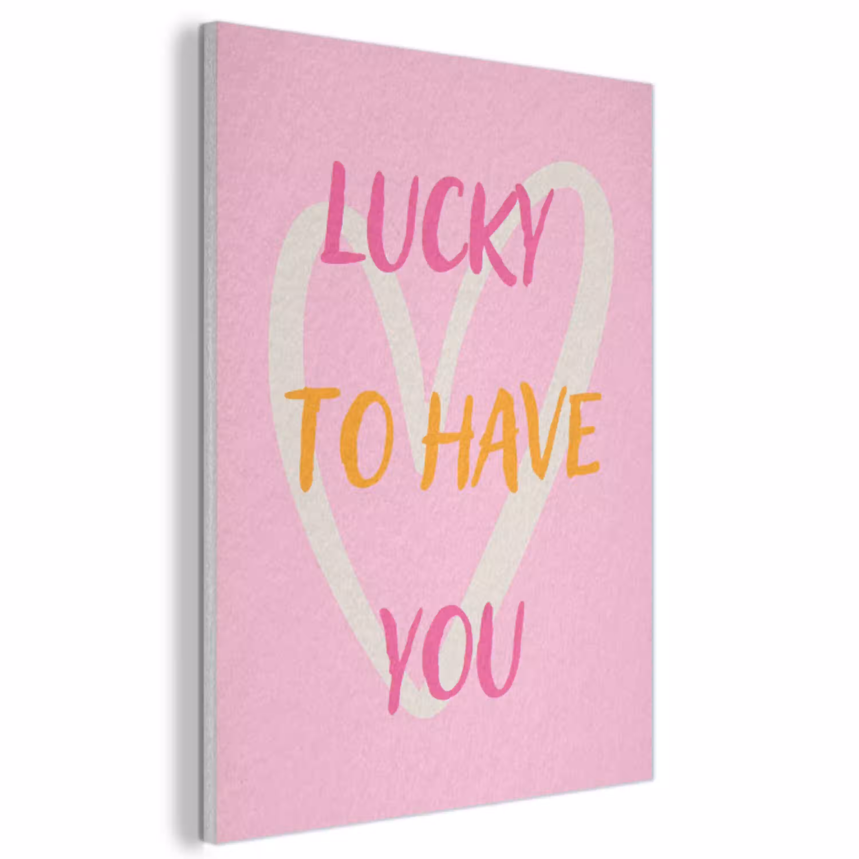 Lucky - Love - Valentijn - Roze PET vilt klein -3d