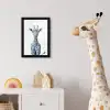 Giraffe - Delfts blauw - Dieren - Minimalistisch fotolijst zwart zonder passe partout klein -usfeer4_kinderkamer