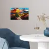 Mozaïek - Zon - Landschap - Dorp poster papier klein -sfeer3