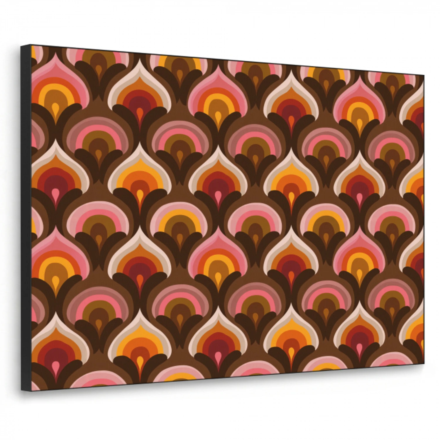 Patroon - Retro - Kleurrijk Textielframe zwart klein 947 -3d