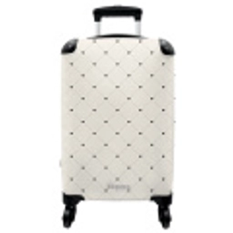 Valentijn hartenruitmotief zwart wit NBS - Handbagage koffer - Vrouwen middel -3d