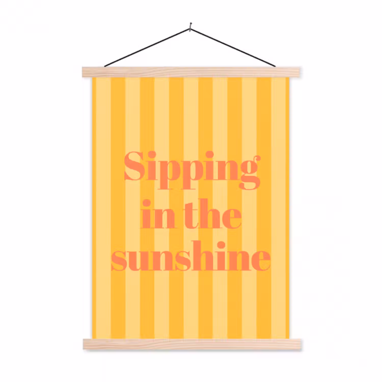 Stoffbild - Gestreift - Gelb - Sonnenschein - Briefe
