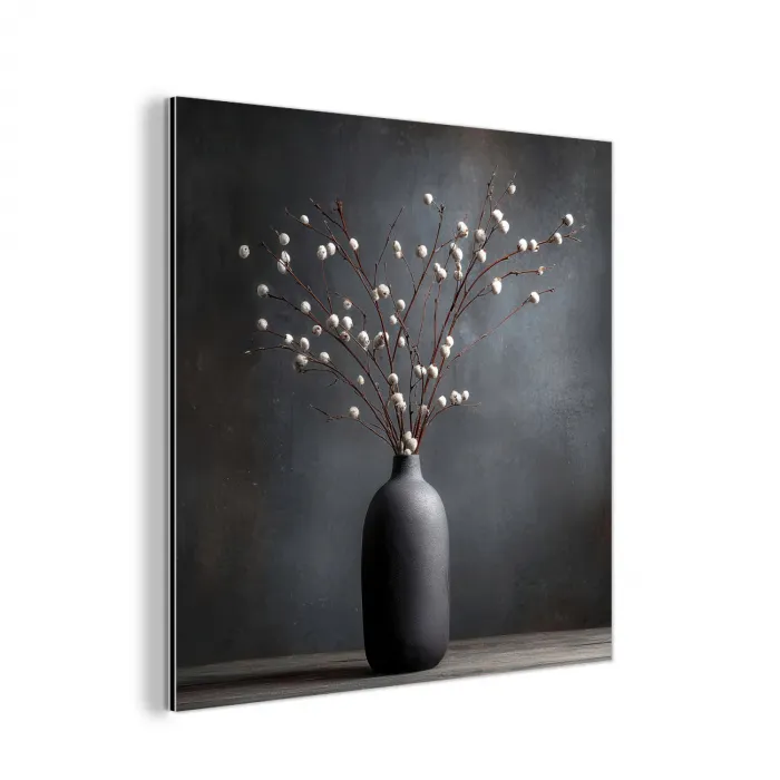 Takken - Vaas - Bolletjes - Wit aluminium wit klein -3d