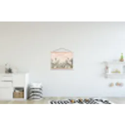 Kraanvogels - Natuur - Roze textielposter latten blank klein -kinderkamer