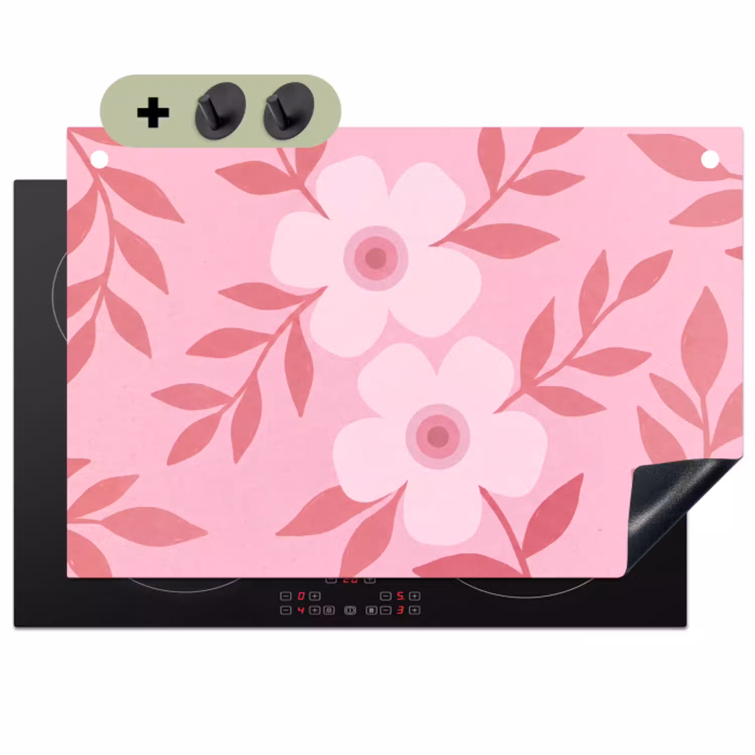 Bloemen - Abstract - Modern - Roze - Natuur Inductie beschemer met haakjes klein -3d