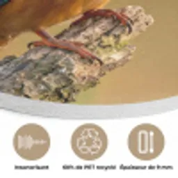 IJsvogel - Tak - Water - Kleurrijk - Levendig Akoestische PET Vilt - Rond klein -closeup_FR