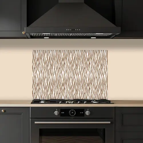 Bruin - Patroon - Zebra keuken achterwand spatscherm klein 900 -sfeer1