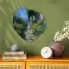 Kat - Vrouw - Bloemen - Huis Wandcirkel Organisch Forex 3mm klein -sfeer2