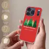 Minimalistisch - Kerstbomen - Rood - Sneeuw Telefoonhoesje iPhone 17 Pro klein -sfeer3_NL
