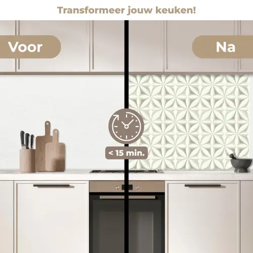 Abstract - Structuur - Grijs - Wit keuken achterwand 2 middel 871 -voor-na2_NL