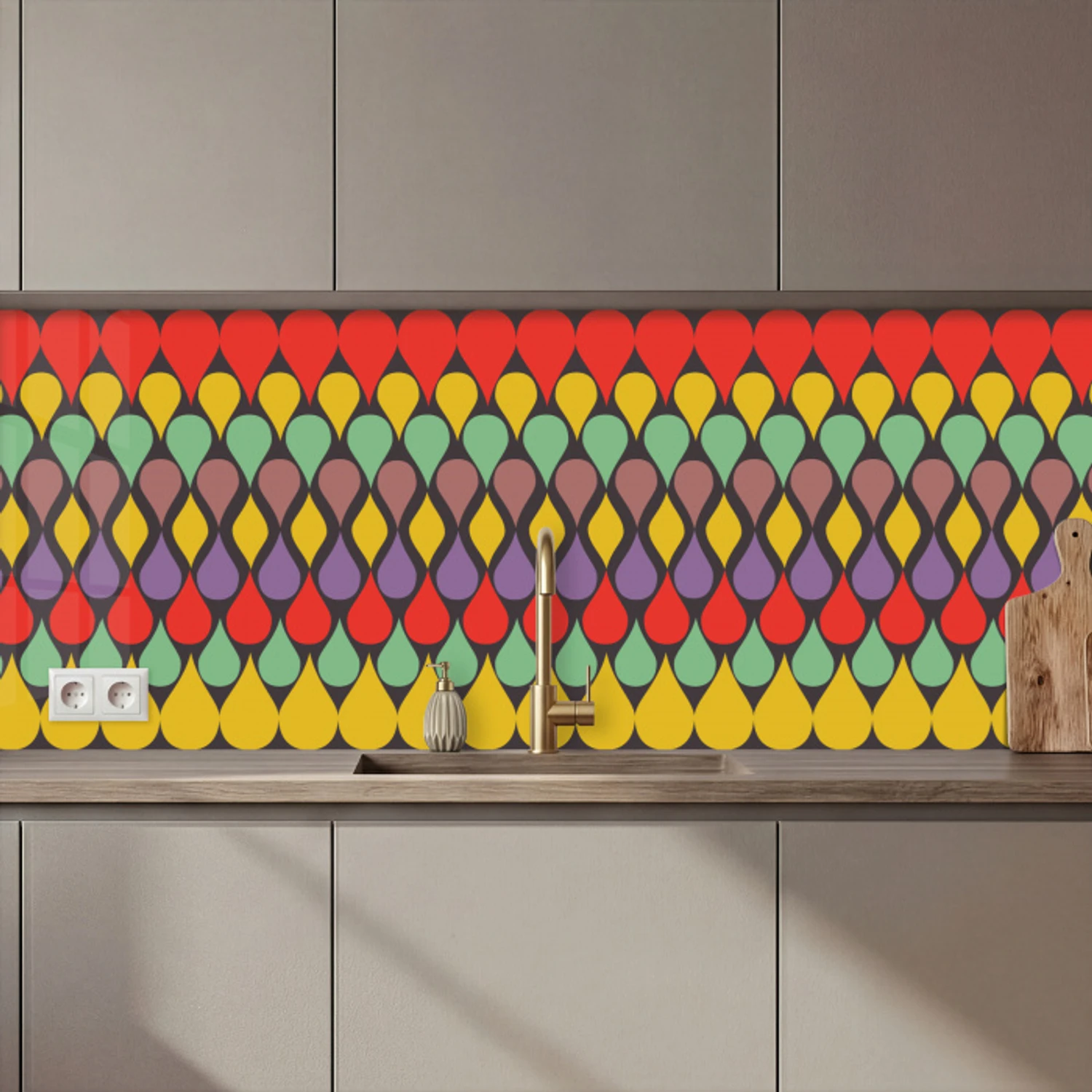 Vintage - Retro - Kleuren -  Patronen keuken achterwand 2 middel 871 zz_3dshopping