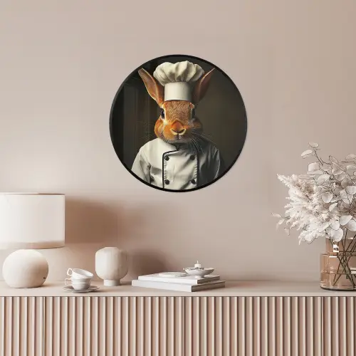 Konijn - Kok - Dier Fotolijst rond zonder passe partout klein -sfeer3