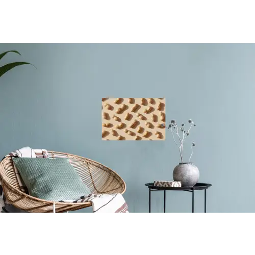 Pinda's - Patroon - Beige Muursticker klein -plant