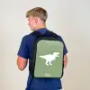 Groen met T-rex dino Rugzak - Zwart middel -sfeer8