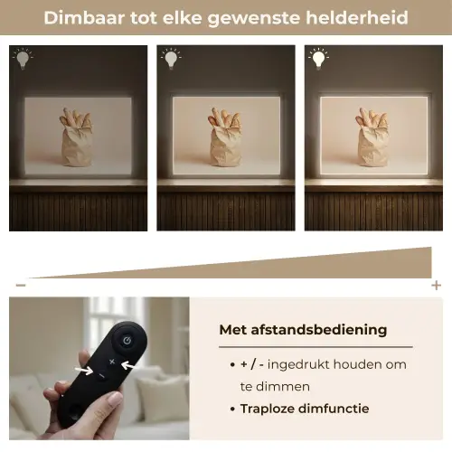 Baguette - Brood - Stokbrood - Beige Light Box met batterij (Wandlamp) middel -USP_dimbaarNL