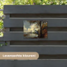 Reiger - Blauw - Meer - Boom tuinposter los doek klein -sfeer3