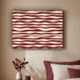 Golven - Rood - Patroon - Crème Textielframe zwart klein 947 -sfeer1
