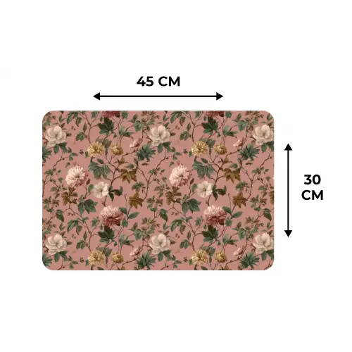 Bloemen - Klassiek - Roze Placemat vinyl groot 368 -specs