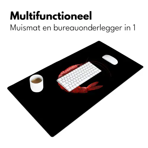 Garnaal - Rood - Dieren Muismat XXL klein -sfeer4