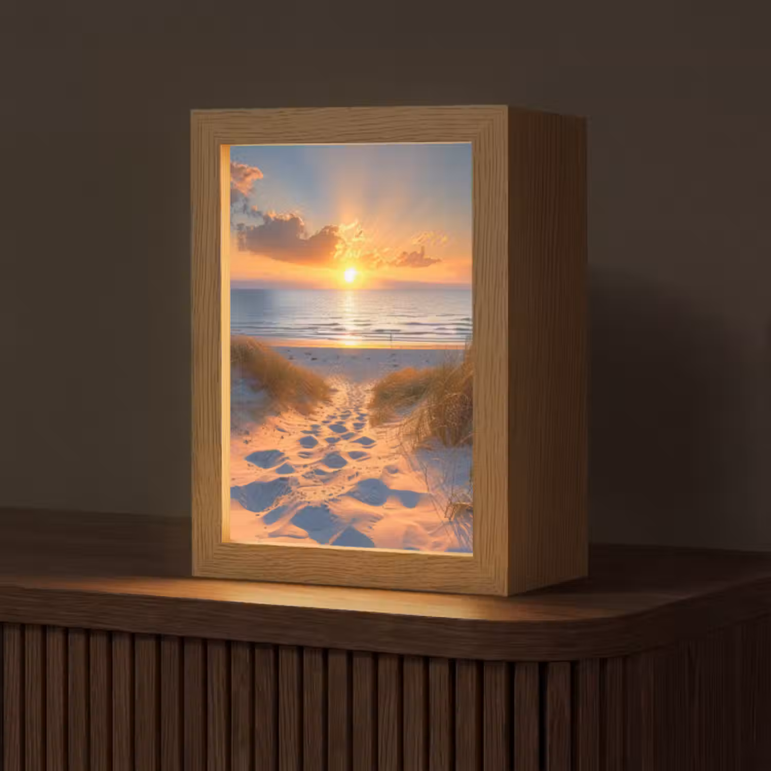 Tischlampe - Sonnenuntergang - Dünen - Strand - Meer