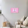 More coffee - Roze - Paars - Strepen - Mok Tuinposter op houten frame 2 cm dik klein -sfeer1